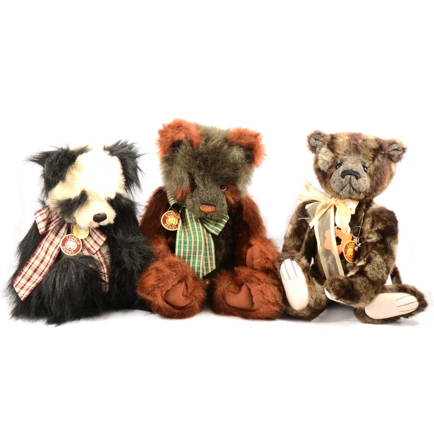 Lot 211 - Three Charlie Bears, Percival, Wotsit, and Ellie May.