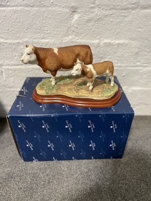 Lot 1 - Border Fine Arts - ten individual models of cattle, boxed.