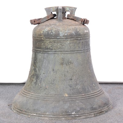 Lot 645 - Cast bronze bell, Taylor & Co, Loughborough, 1890