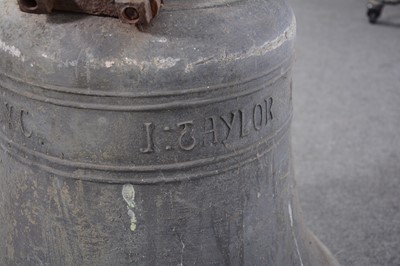 Lot 645 - Cast bronze bell, Taylor & Co, Loughborough, 1890