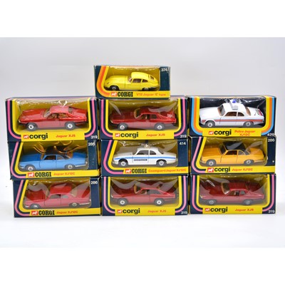 Lot 1104 - Ten Corgi Toys die-cast model Jaguar cars, all boxed.