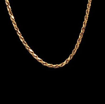 Lot 218 - A 9 carat yellow gold chain necklace.