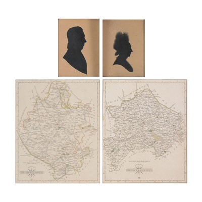 Lot 357A - After John Cary, Leicestershire, and Warwickshire, two county maps, and silhouettes