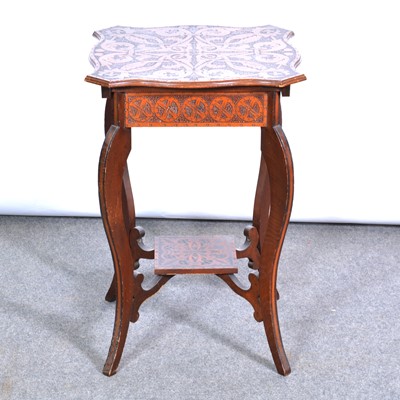 Lot 427 - Edwardian poker work occasional table, etc.