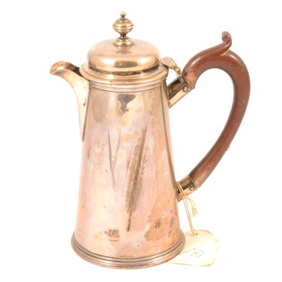 Lot 224 - Silver Georgian style coffee pot, Goldsmiths & Silversmiths Co Ltd, London 1913.
