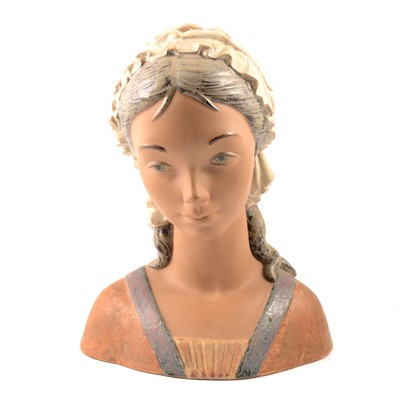 Lot 1 - Large Lladro portrait bust of a girl in a...