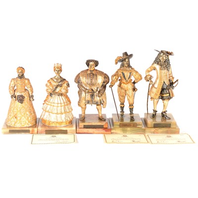 Lot 59 - Anna Danesin for Birmingham Mint, a set of five limited edition figures of British Monarchs