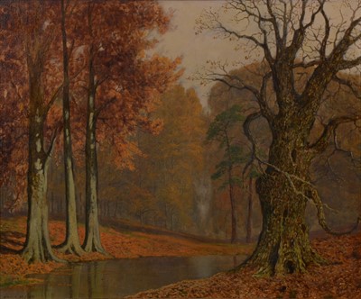Lot 192 - David Mead, Woodland Glade in Autumn