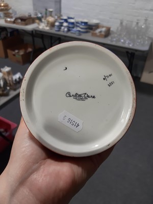 Lot 69 - Unusual Carlton Ware Art Deco coffee pot, cream jug and sugar bowl