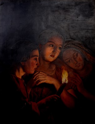 Lot 277 - English School after Petrus van Schendel, Adoration