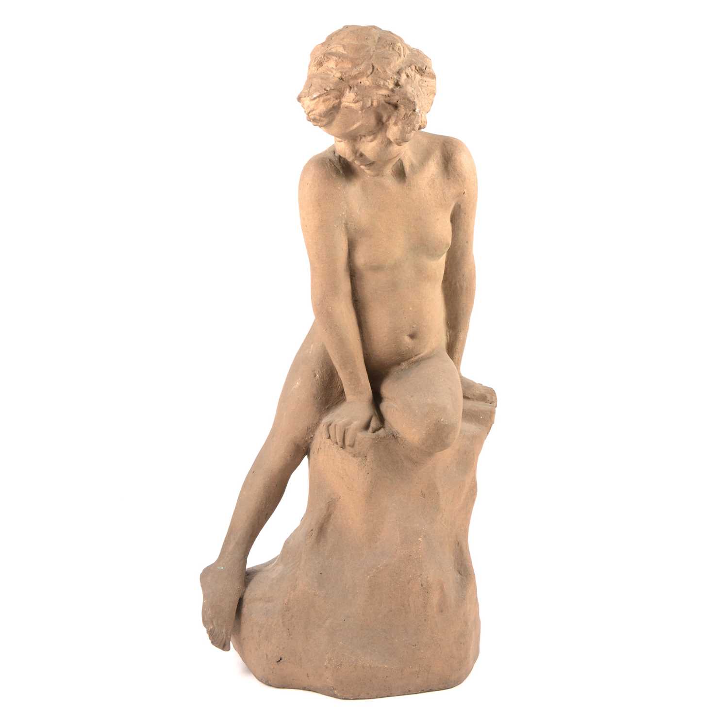 Lot 31 - Doulton Lambeth, 'Reflections of Childhood' a terracotta garden statue