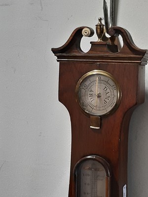 Lot 342 - Victorian rosewood banjo barometer