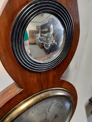 Lot 342 - Victorian rosewood banjo barometer