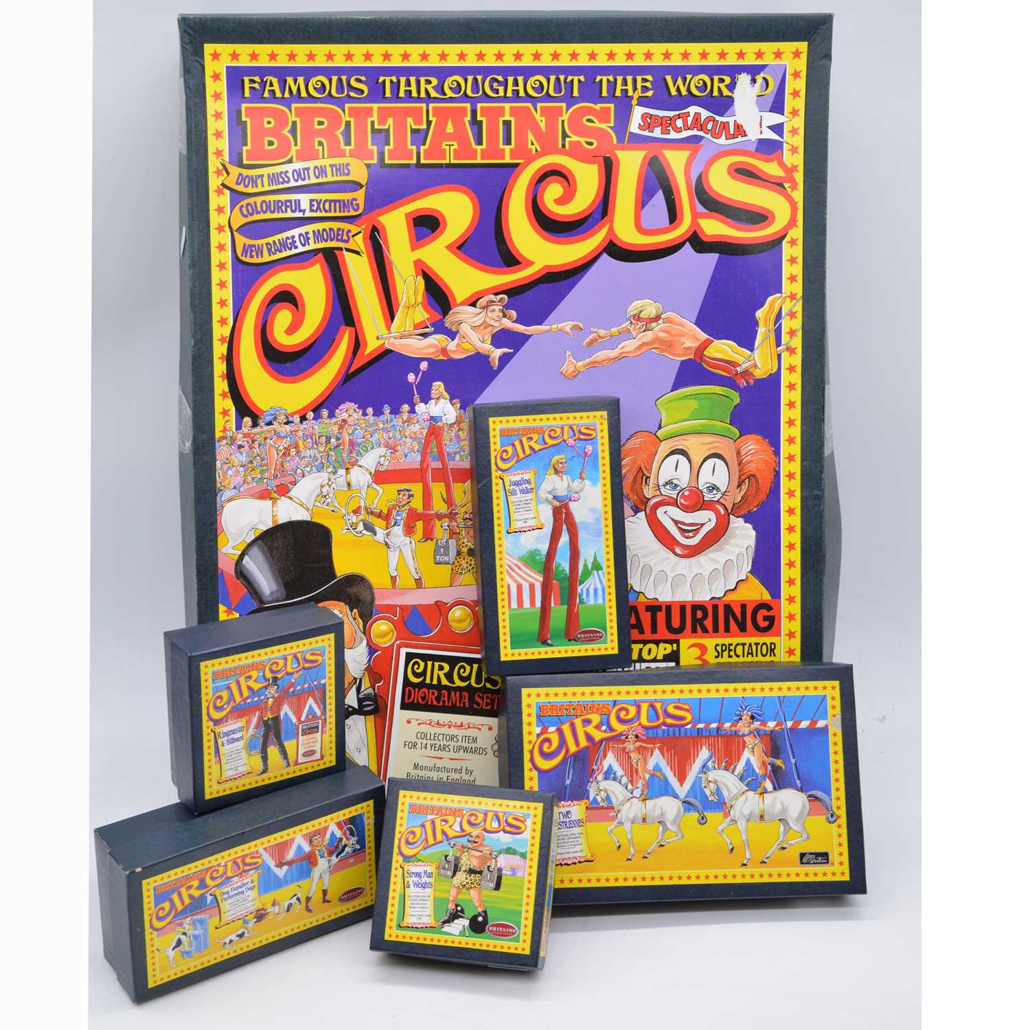 Lot 1060 - Britains figures ref 08665 Circus Diorama Set and other figure sets.