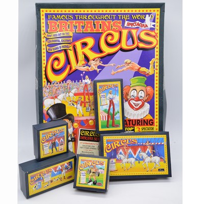 Lot 1060 - Britains figures ref 08665 Circus Diorama Set and other figure sets.