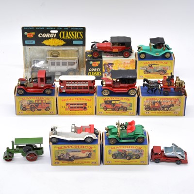 Lot 175 - Eleven Corgi, Matchbox and Husky die-cast models, some boxed.