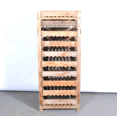 Lot 354 - A stand with ten apple crates