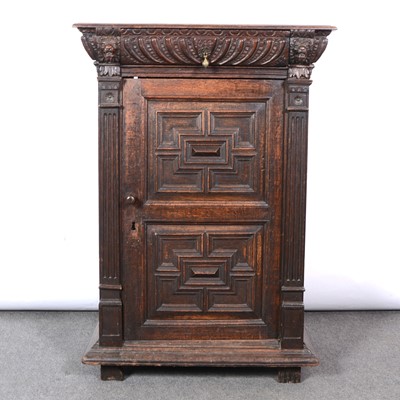 Lot 355 - Victorian carved oak pier cupboard