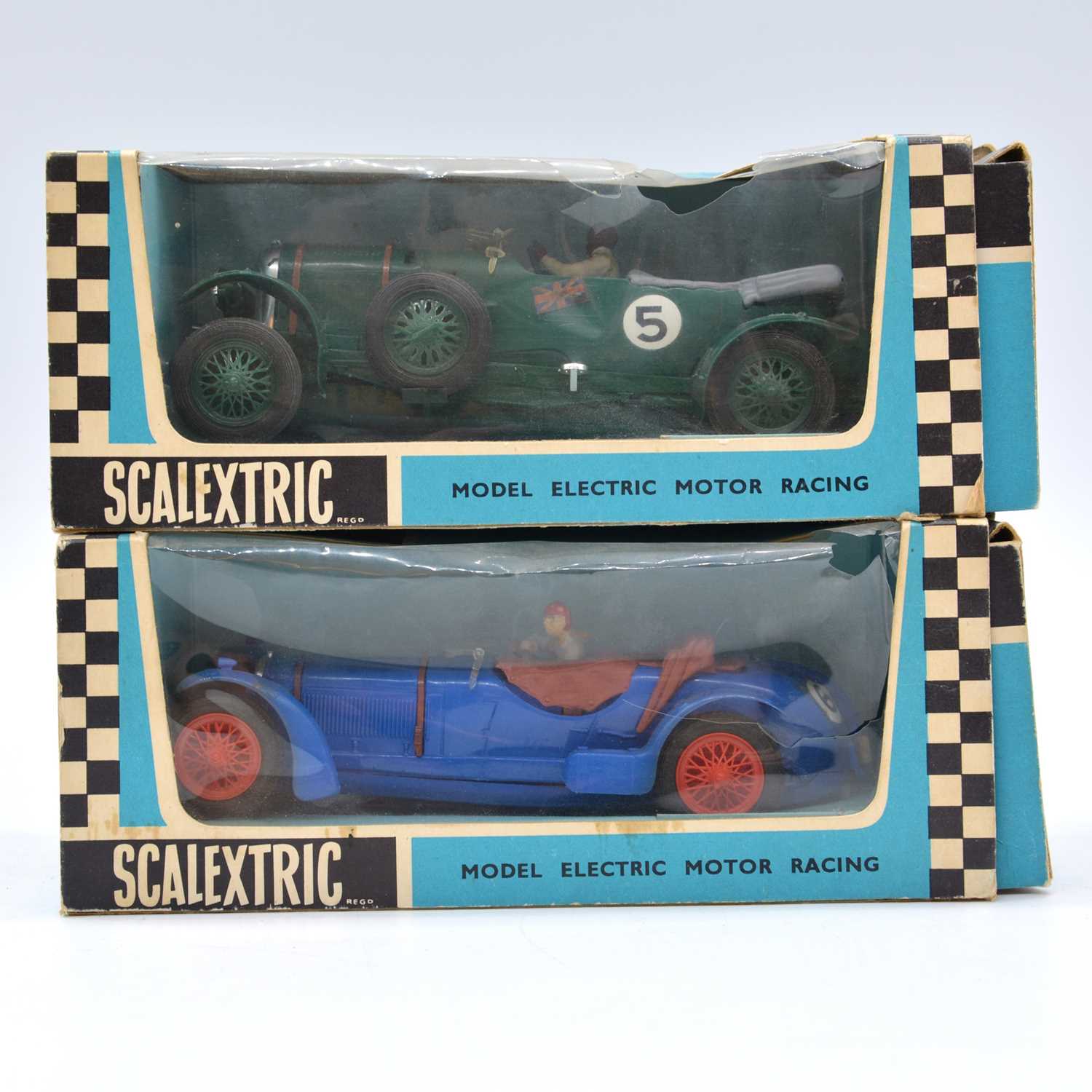 Lot 1209 - Two Scalextric by Tri-and model slot-cars C64 Bentle and C65 Alfa Romeo