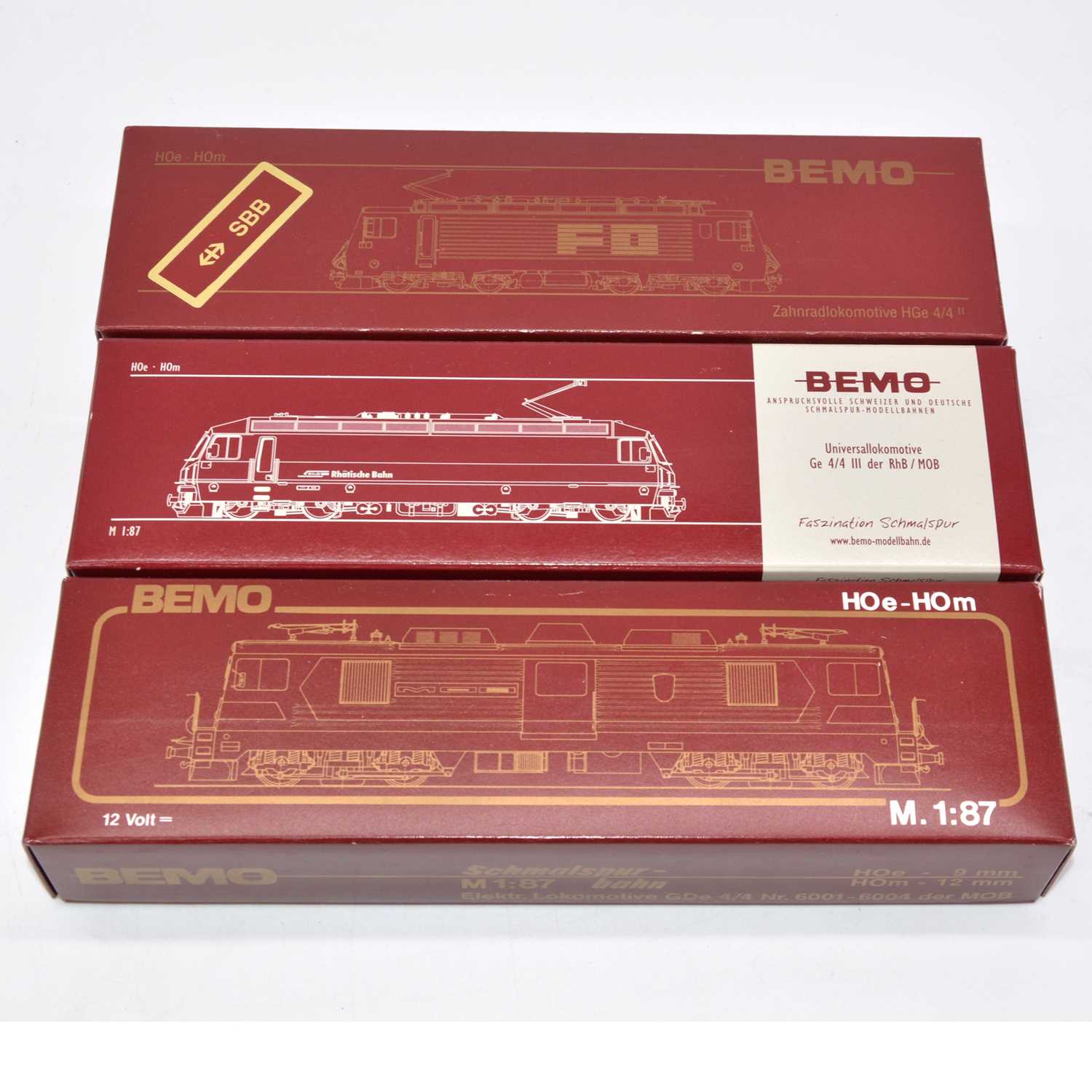 Lot 456 - Three Bemo HOe/HOm gauge model railway locomotives