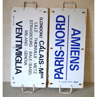 Lot 223 - Two French SNCF railway train metal plate signs