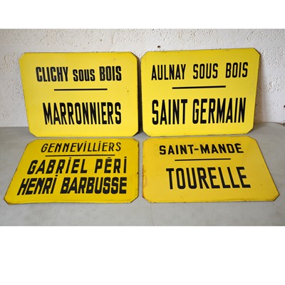 Lot 226 - Four French bus metal plate signs.