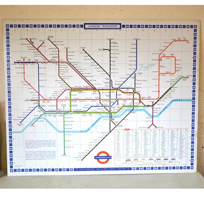 Lot 220 - Original London Underground Tube system map and plastic London Transport Underground ticket sign