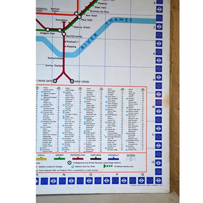 Lot 220 - Original London Underground Tube system map and plastic London Transport Underground ticket sign