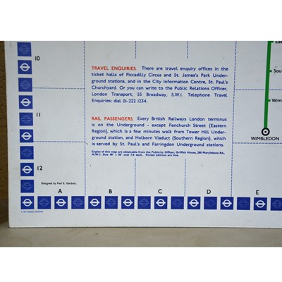 Lot 220 - Original London Underground Tube system map and plastic London Transport Underground ticket sign