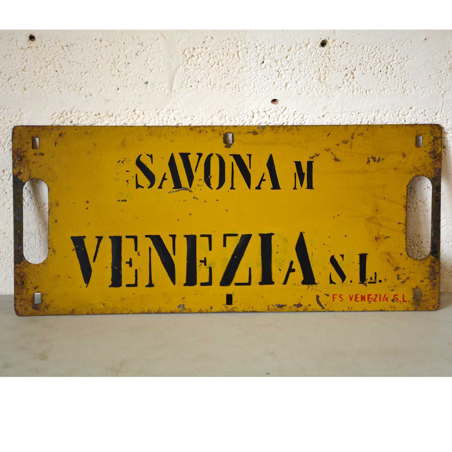 Lot 242 - Italian railway train metal plate sign