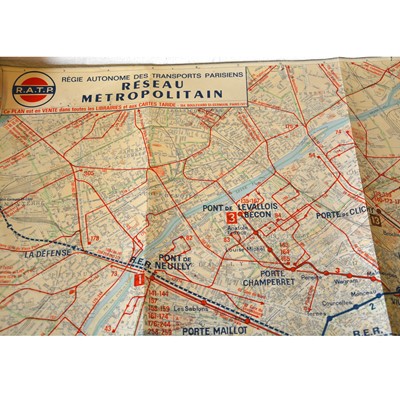 Lot 217 - Four RATP Paris rail, metro and bus route maps