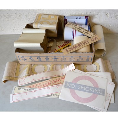 Lot 271 - London Transport original transfers directions, including 'London Transport'