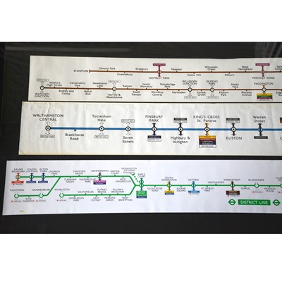 Lot 284 - Three London Underground carriage line route diagrams