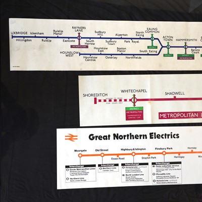 Lot 273 - Three London Underground and British rail carriage line route diagrams