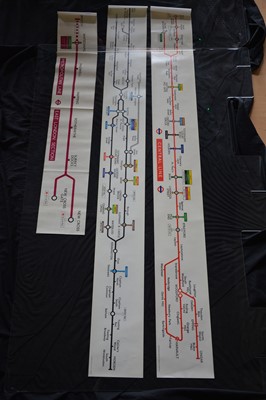 Lot 285 - Three London Underground carriage line route diagrams