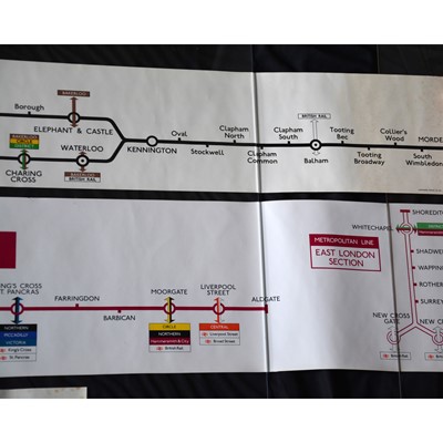 Lot 274 - Five London Underground carriage line route diagrams.