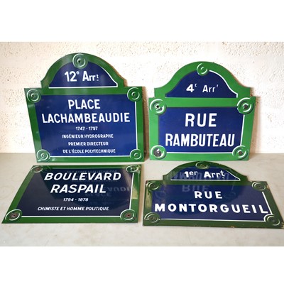 Lot 207 - Four original French enamel street / road signs.