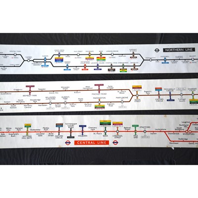 Lot 278 - Three London Underground carriage line route diagrams