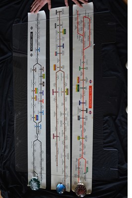 Lot 278 - Three London Underground carriage line route diagrams