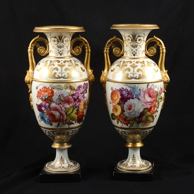 Lot 63 - Pair of Nantgarw-style porcelain vases, early 19th century