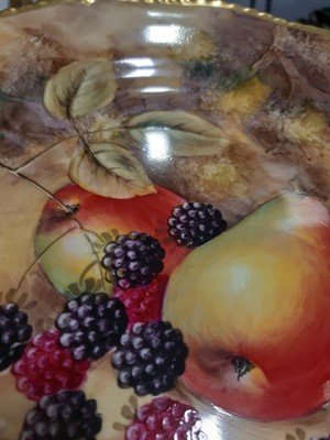Lot 73 - Royal Worcester cabinet fruit plate, signed J Smith