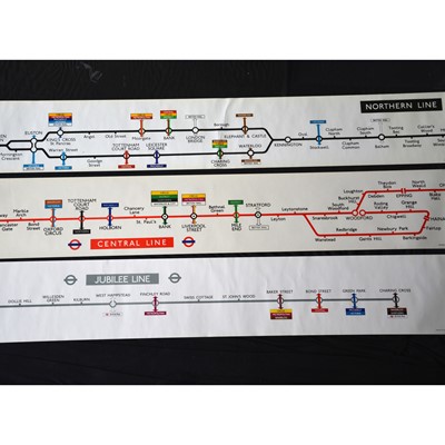 Lot 287 - Three London Underground carriage line route diagrams