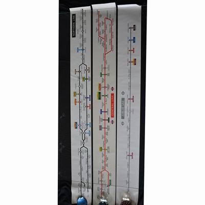 Lot 287 - Three London Underground carriage line route diagrams