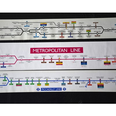 Lot 276 - Three London Underground carriage line route diagrams