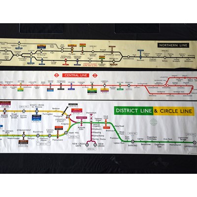 Lot 280 - Three London Underground carriage line route diagrams