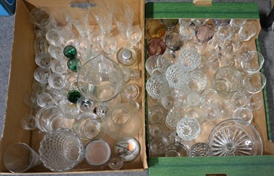 Lot 57 - Two boxes of assorted household glassware