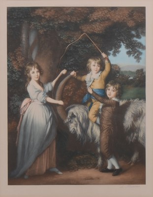 Lot 438 - After Joseph Wright of Derby, The Arkwright Children with a goat.