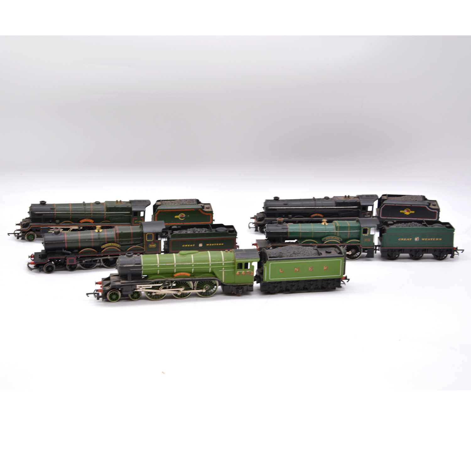 Lot 357 - Five Tri-ang and Hornby model railway steam locomotives, unboxed.