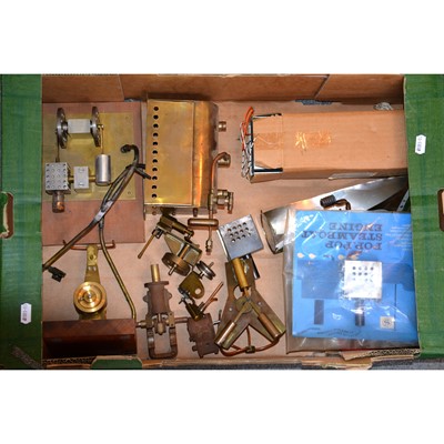 Lot 90 - A selection of mostly brass live steam boat engine parts.