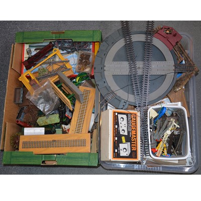 Lot 283 - Two boxes of model railway track and accessories, including Gaugemaster Model UDS controller